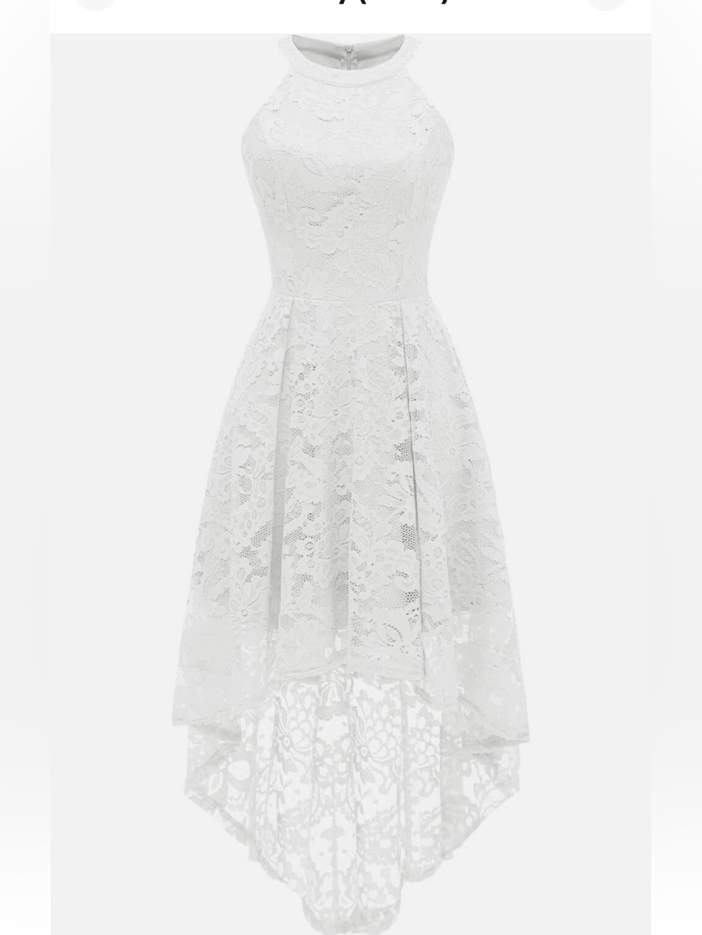 Dressystar White Lace High-Low Dress, S - Picture 2 of 5